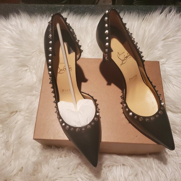 Christian Louboutin Shoes - Christian Louboutin IRISHELL 85 NAPPA SHINY BK65 BLACK/SILVER (size 41)